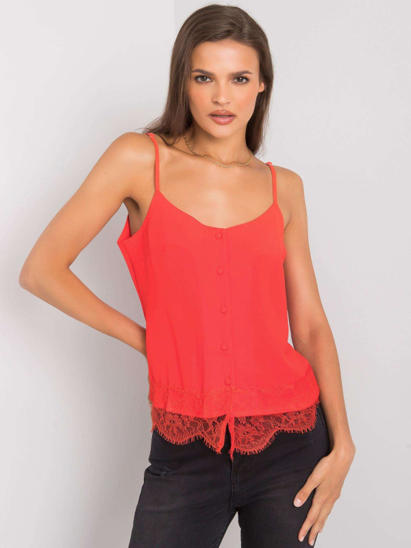 Modalinda Fashion Top-AI-TP-6015.12P Barva: Červená, Velikost: M