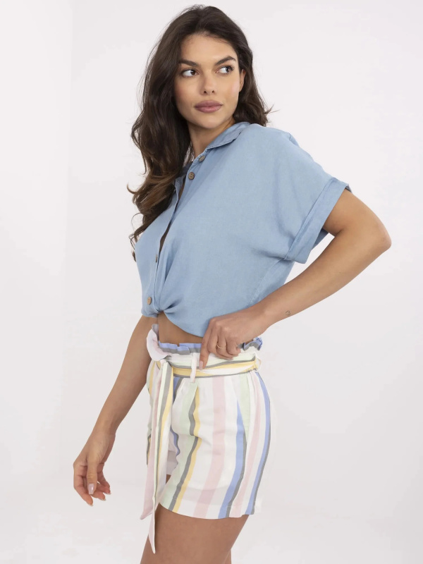 Šortky RO SN 2514.34P bílá a modrá S