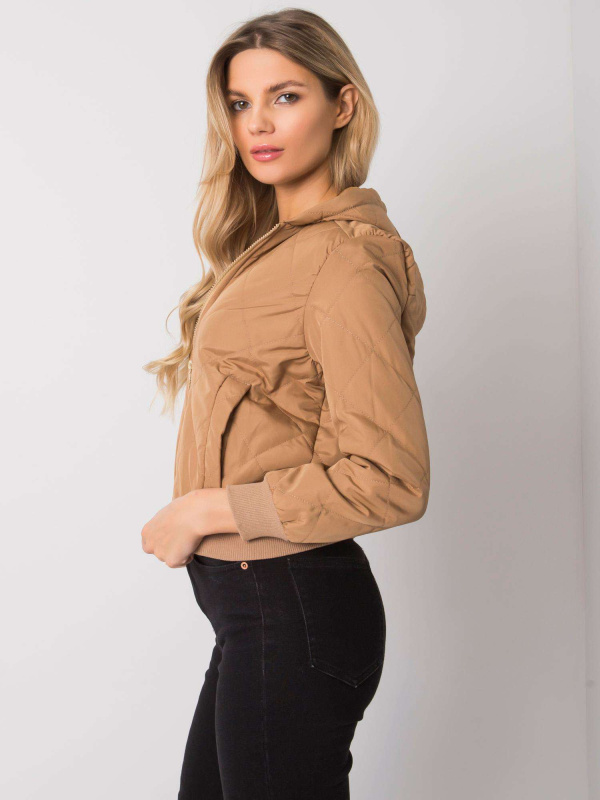 ex moda Dámská bunda EM-KR-617.55 ex mode Barva: Béžová - tmavě, Velikost: S