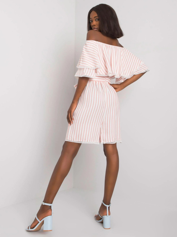 Šaty LK SK 507354.30P bílé a růžové 42