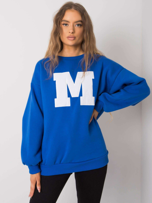 ex moda Dámská mikina -EM-BL-617-1.34X Barva: Modrá - tmavě, Velikost: L/XL