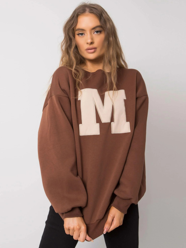 ex moda Dámská mikina -EM-BL-617-1.34X Barva: Hnědá, Velikost: L/XL