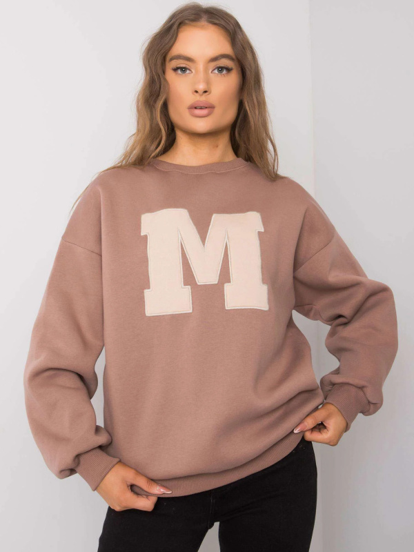 ex moda Dámská mikina -EM-BL-617-1.34X Barva: Béžová - světle, Velikost: L/XL