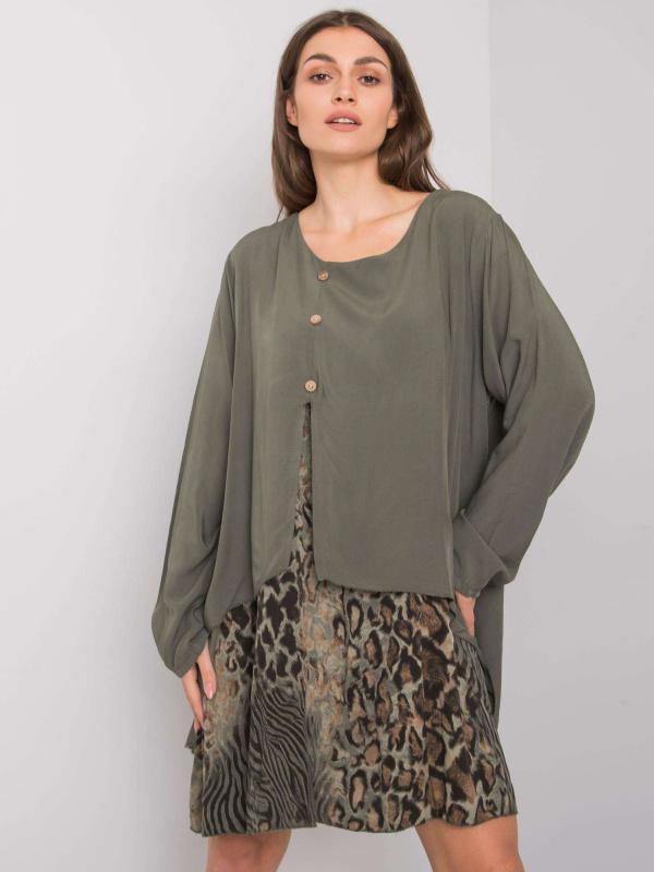 Šaty DHJ SK 21451.50 khaki jedna velikost