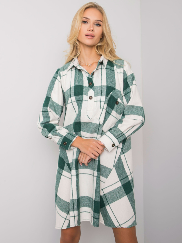 Košilové šaty EM-SK-559-1.20 ex moda Barva: Zelená, Velikost: UNI