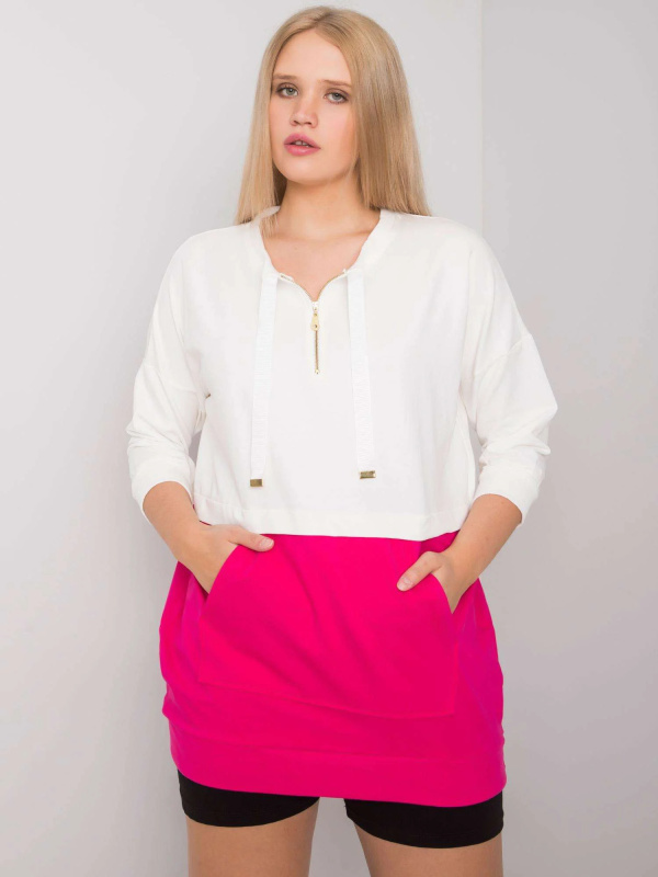 Dámská oversize mikina RV-TU-6851.28 RELEVANCE Barva: Růžová, Velikost: UNI
