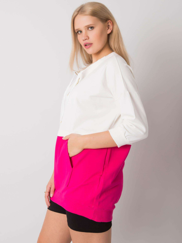 Dámská oversize mikina RV-TU-6851.28 RELEVANCE Barva: Růžová, Velikost: UNI