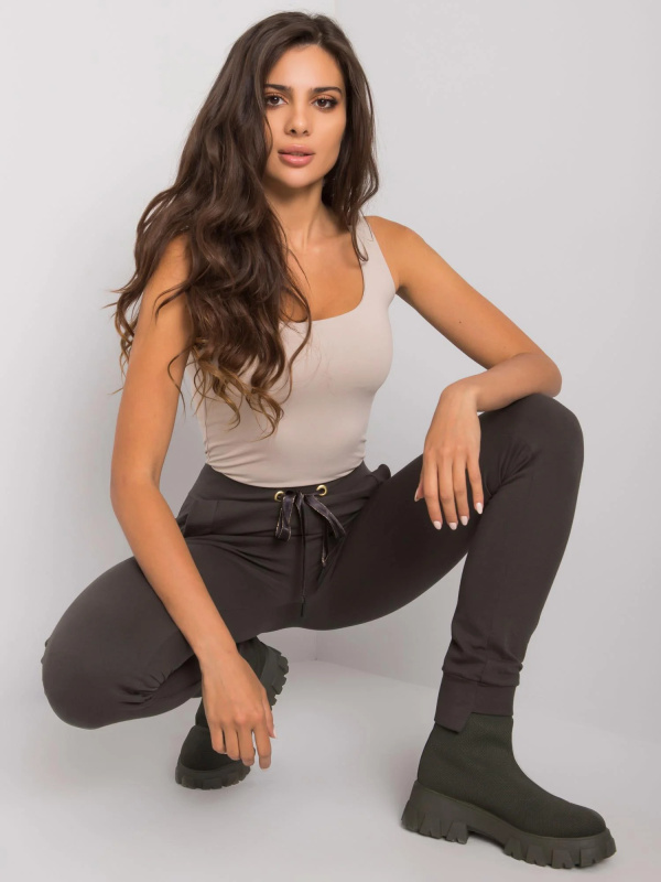 Tepláky RV DR 6202.27P tmavá khaki L