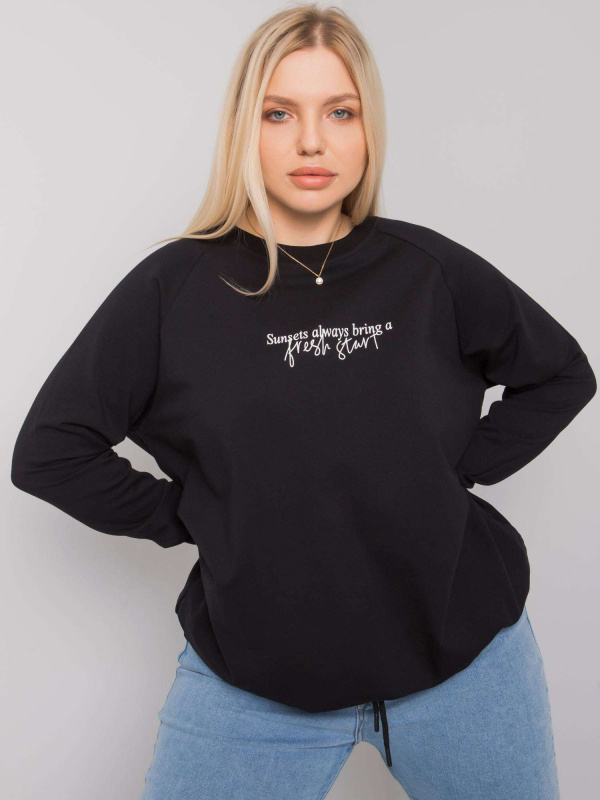RELEVANCE Mikina Plus Size -RV-BL-7162.12P Barva: Černá, Velikost: UNI