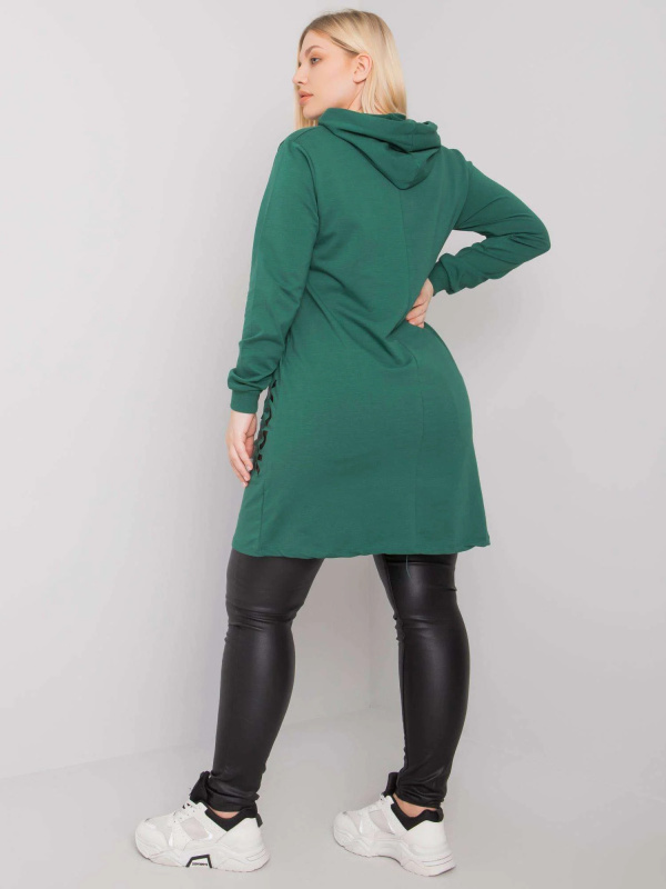 Mikina Plus Size RV-TU-7221.80P RELEVANCE Barva: Zelená - tmavě, Velikost: UNI