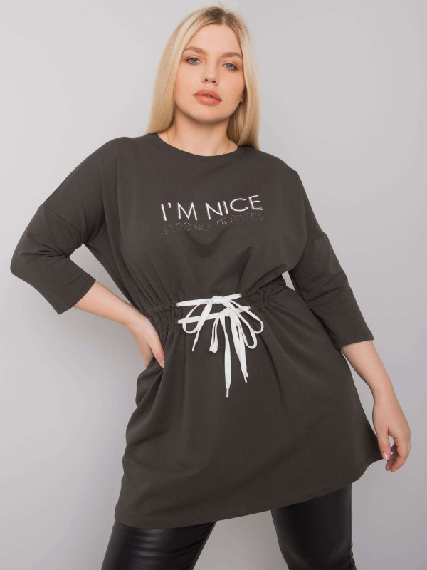 Tunika Plus size RV-TU-7033.84P RELEVANCE Barva: Šedá - tmavě, Velikost: UNI