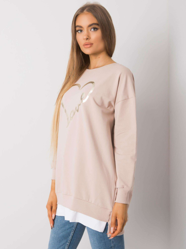 Tunika RV-TU-7258.40P RUE PARIS Barva: Béžová - tmavě, Velikost: L/XL