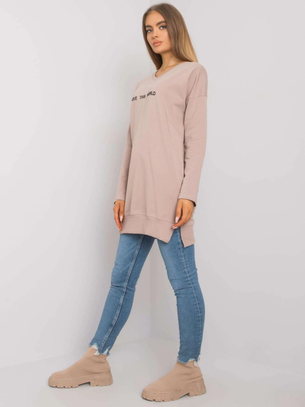 Dámská mikina RV-TU-7201.43P RUE PARIS Barva: Béžová - tmavě, Velikost: L/XL