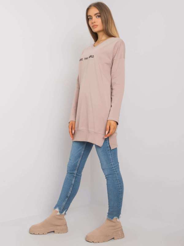 Dámská mikina RV-TU-7201.43P RUE PARIS Barva: Béžová - tmavě, Velikost: L/XL