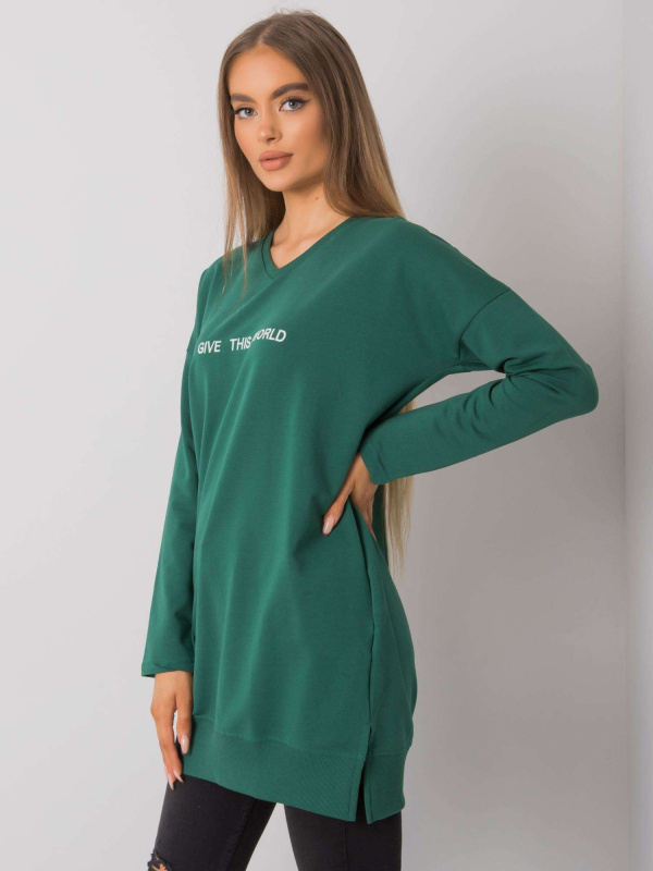 Dámská mikina RV-TU-7201.43P RUE PARIS Barva: Zelená - tmavě, Velikost: S/M