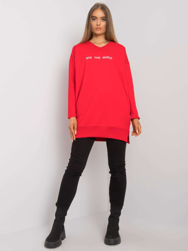 Dámská mikina RV-TU-7201.43P RUE PARIS Barva: Červená, Velikost: S/M