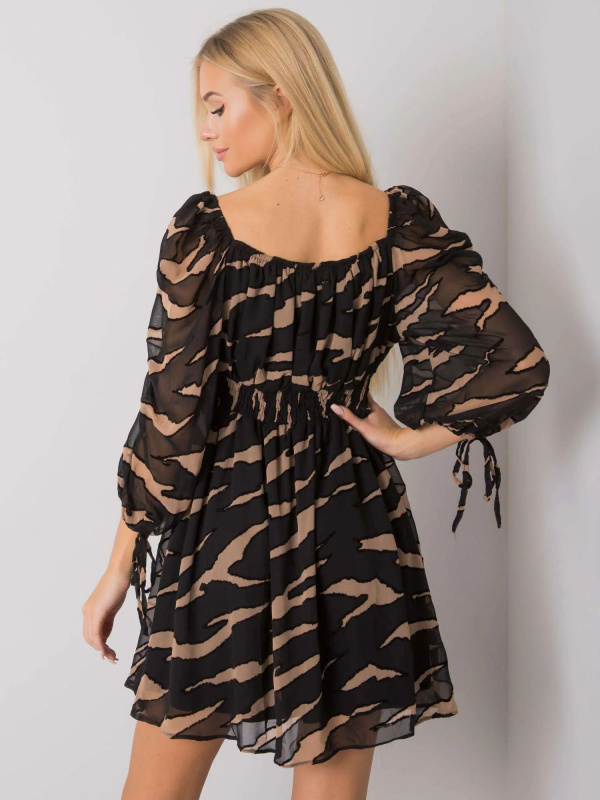 Šaty LC SK 22K 3040.19P černá a béžová XL