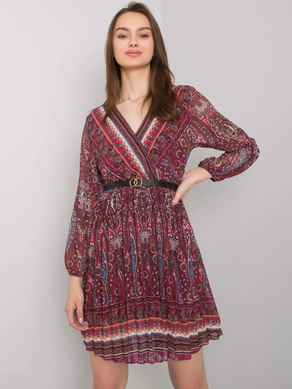 Šaty DHJ-SK-10201.93P ITALY MODA Barva: Bordó, Velikost: UNI