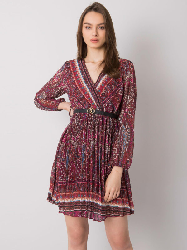 Šaty DHJ-SK-10201.93P ITALY MODA Barva: Bordó, Velikost: UNI