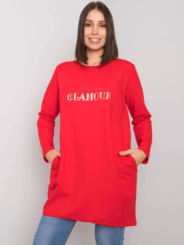 Tunika Plus size RV-TU-7277.76P RELEVANCE Barva: Červená, Velikost: UNI