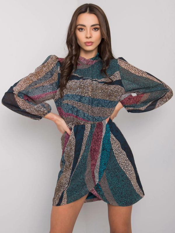 Šaty DHJ-SK-15265.90 ITALY MODA Barva: Modrá, Velikost: UNI