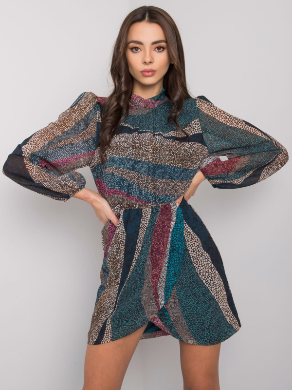 Šaty DHJ-SK-15265.90 ITALY MODA Barva: Modrá, Velikost: UNI