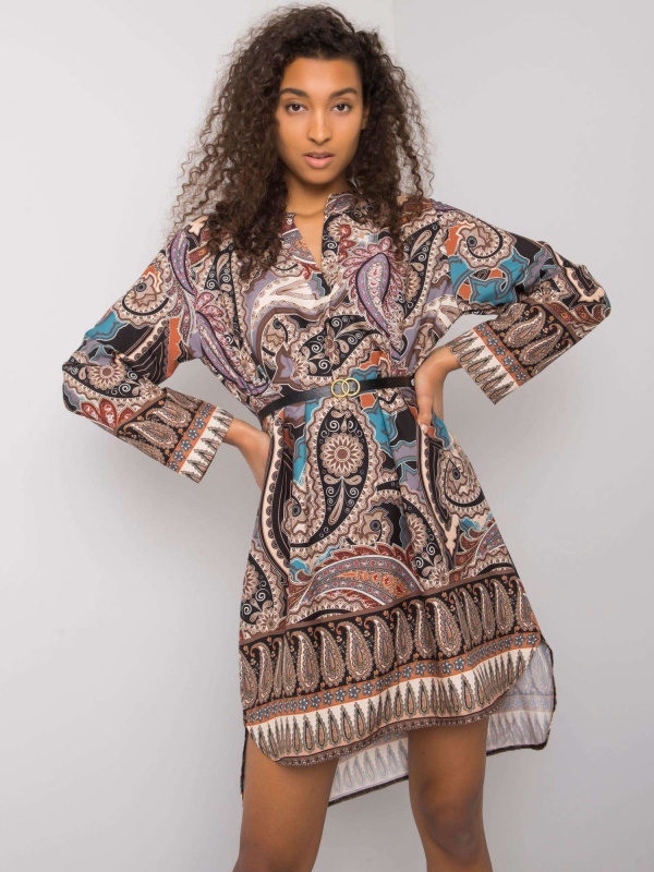 Šaty DHJ SK 5766 1.32X černá a béžová jedna velikost