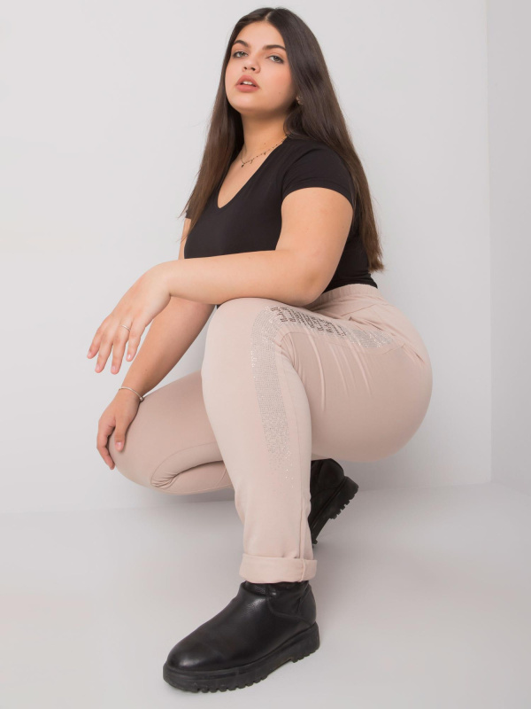 Teplákové kalhoty-RV-DR-6897.53-béžová 2XL