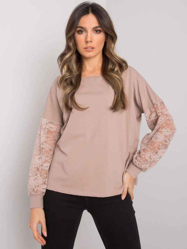 Dámská halenka RV BZ 7342.03 Tmavě béžová - Rue Paris tmavě béžová L/XL