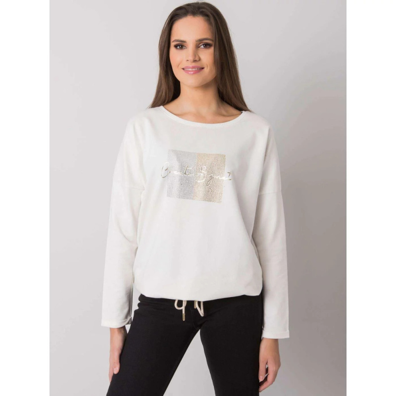 Dámská halenka RV BZ 7326.70P Ecru - Rue Paris ecru s potiskem L/XL