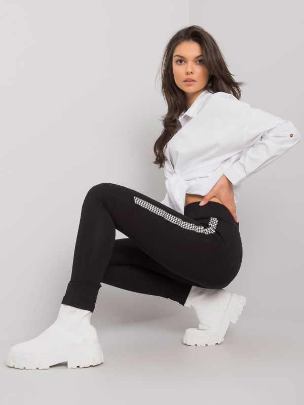 Legíny RV-LG-7367.90P RUE PARIS Barva: Černá, Velikost: L/XL