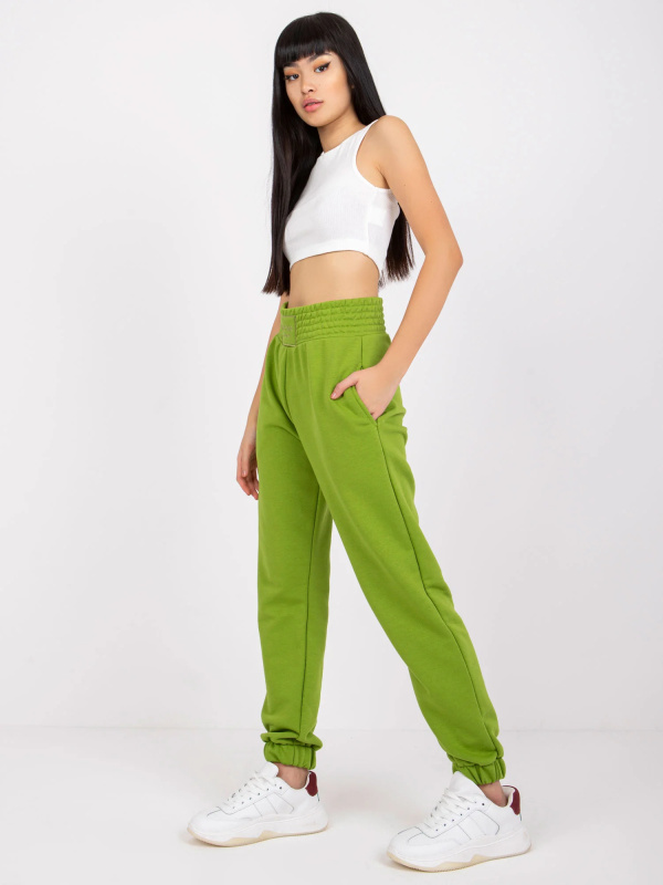 Dámské tepláky RV-DR-7460.11 RUE PARIS Barva: Zelená - světle, Velikost: L/XL