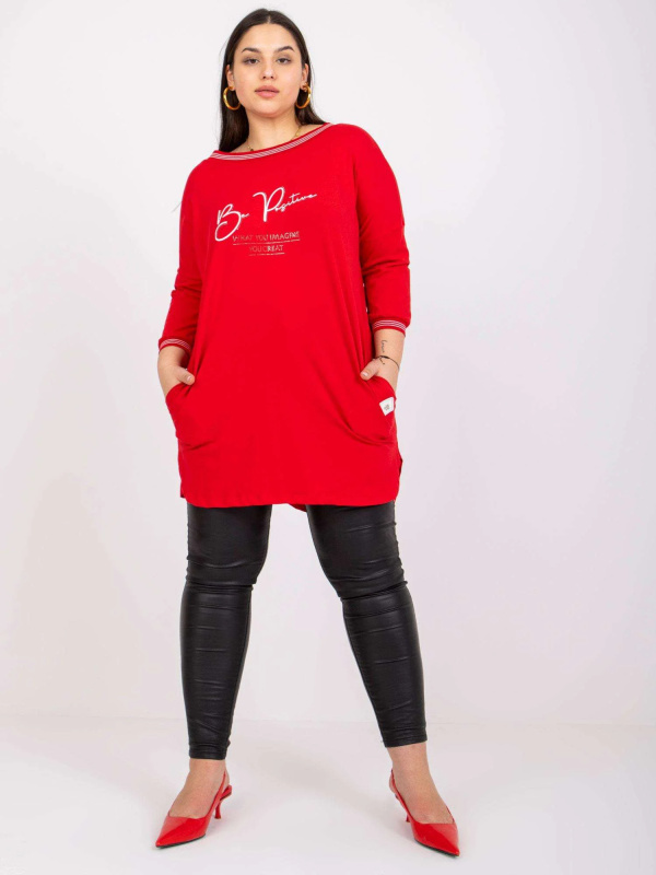 Tunika Plus size RV-TU-7564.57 RELEVANCE Barva: Červená, Velikost: UNI