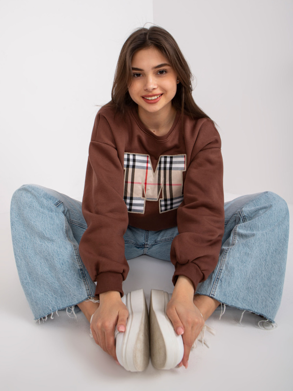 Mikina EM BL U617.95 tmavě hnědá jedna velikost