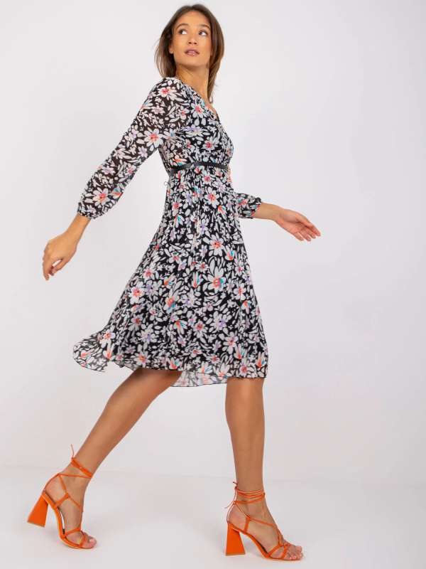 Šaty DHJ-SK-10536A-1.80 ITALY MODA Barva: Černá, Velikost: UNI