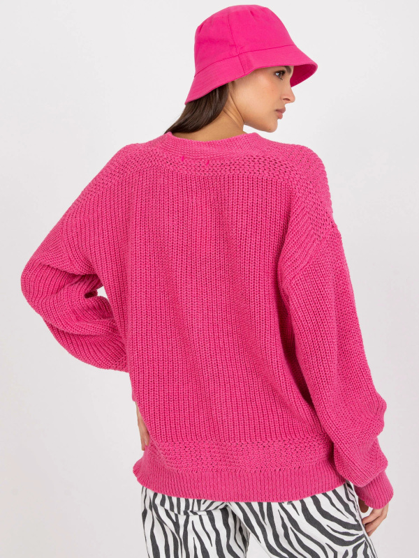Jumper LC SW 0249.24P tmavě růžový jedna velikost