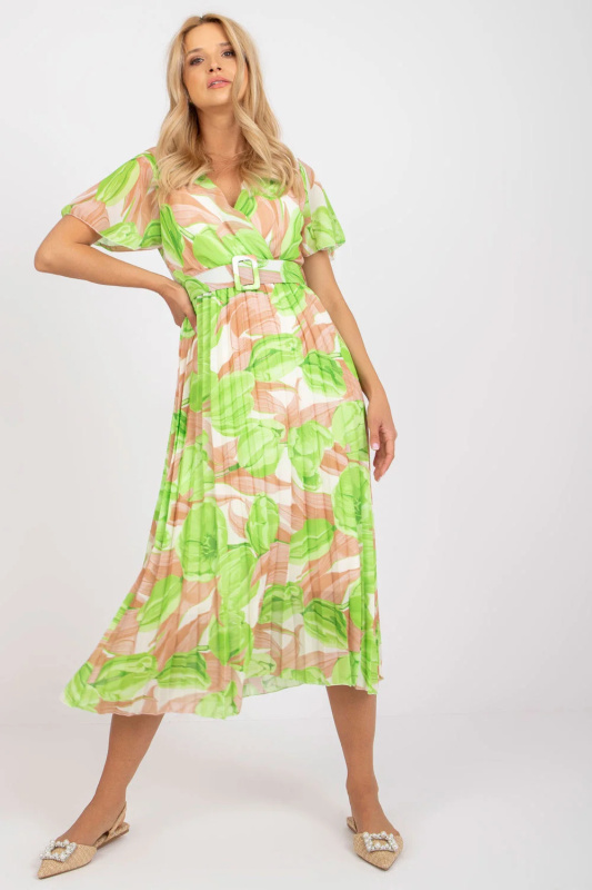 Šaty DHJ-SK-11331-2.32 ITALY MODA Barva: Zelená - světle, Velikost: UNI