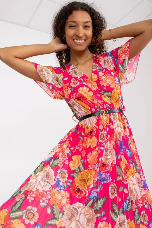 Šaty DHJ-SK-13162.92 ITALY MODA Barva: Růžová - tmavě, Velikost: UNI