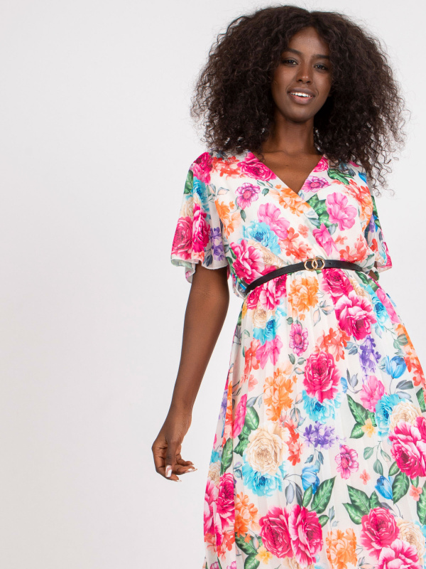 Šaty DHJ-SK-13162.92 ITALY MODA Barva: Béžová, Velikost: UNI