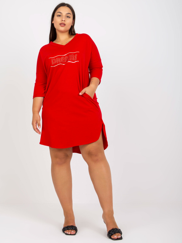 Dámské Plus size šaty RV-TU-7631.05P RELEVANCE Barva: Tělová, Velikost: UNI
