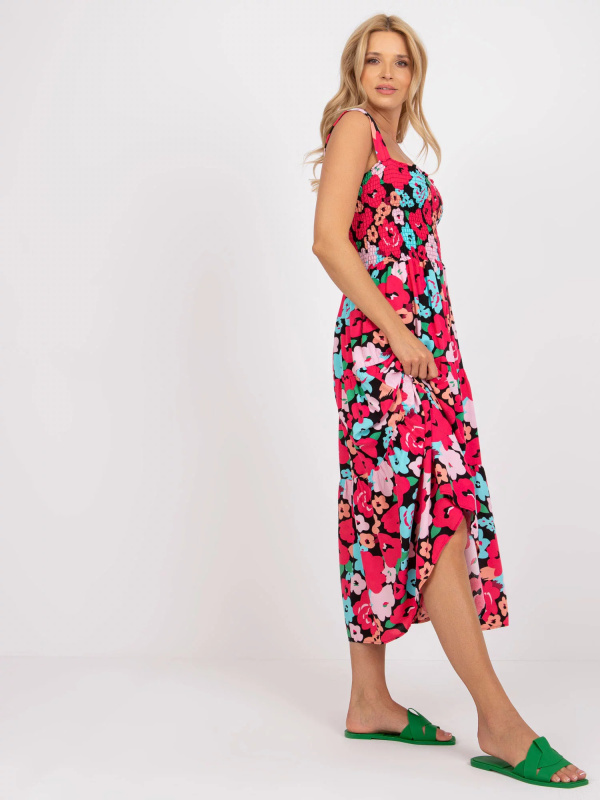 Dámské šaty RO SK 8007 1.03P černá a růžová - FPrice černá s květy L