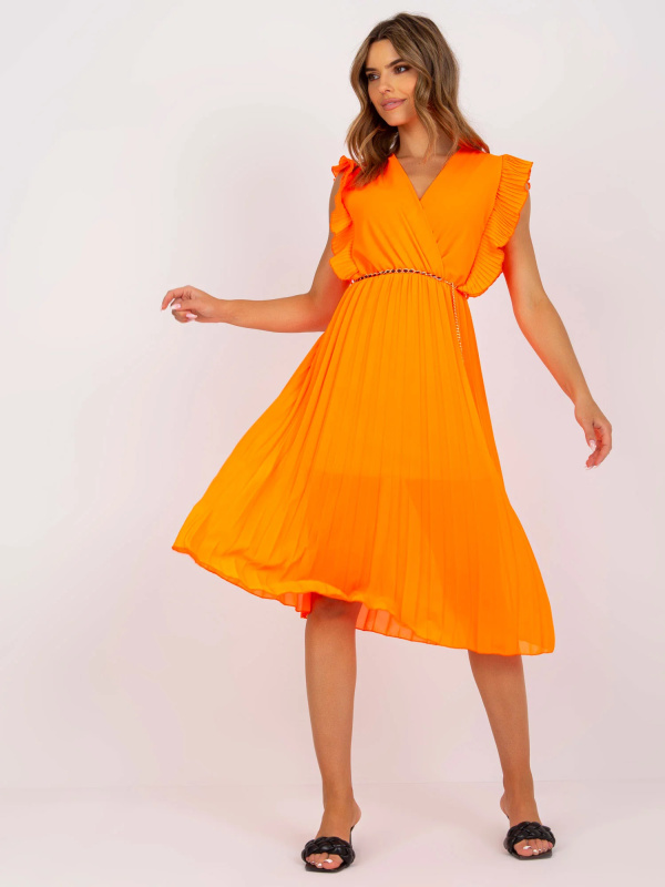 Šaty DHJ SK 1155.85 fluo oranžová jedna velikost