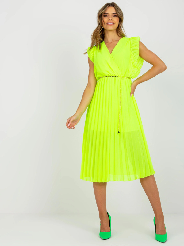 Šaty DHJ SK 1155.85 fluo žlutá jedna velikost