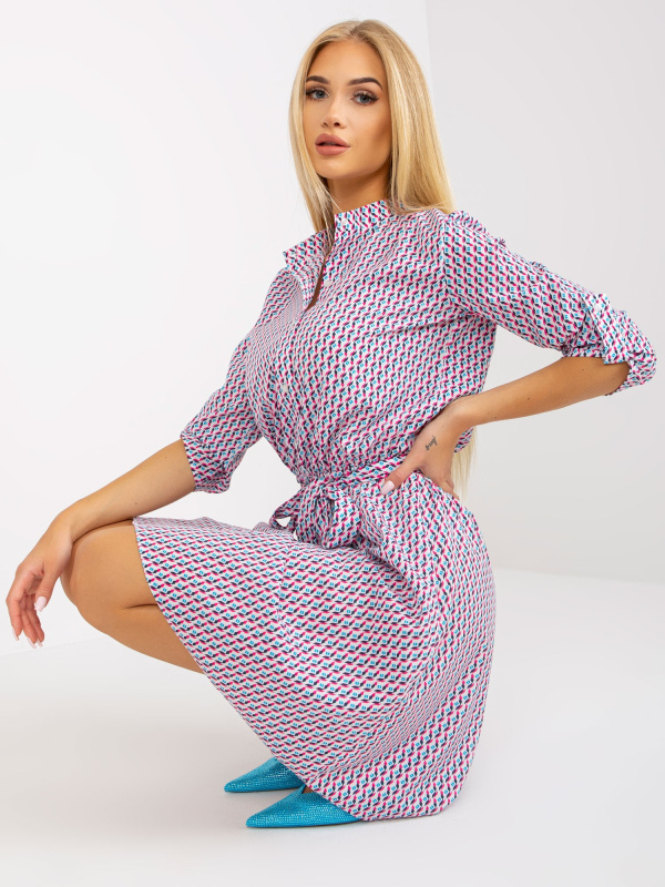 Šaty LK SK 508938.28X bílá a růžová 42