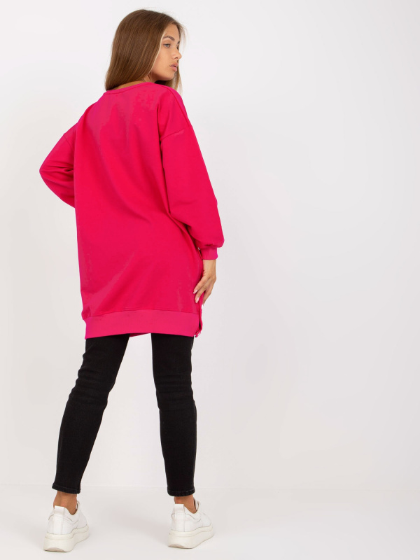 Dámská mikina RV-TU-8062.19P RUE PARIS Barva: Růžová - tmavě, Velikost: L/XL