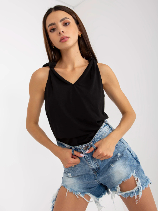 RUE PARIS Top-RV-TP-8053.29 Barva: Černá, Velikost: L/XL