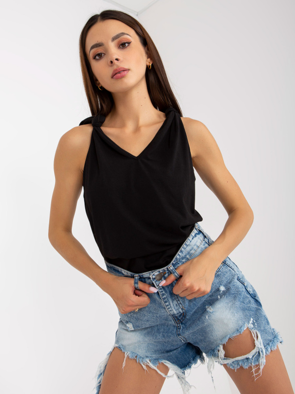 RUE PARIS Top-RV-TP-8053.29 Barva: Černá, Velikost: L/XL