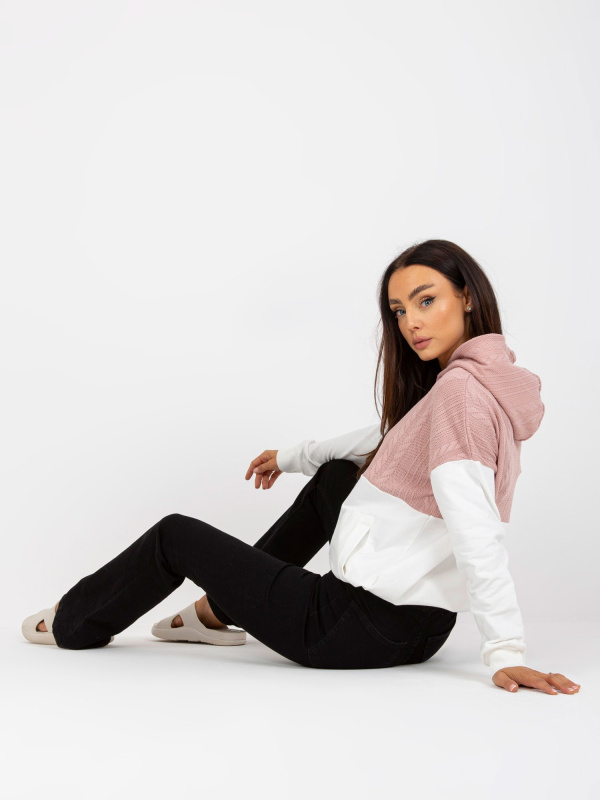Mikina RV BL 8171.30 bílé a růžové L/XL
