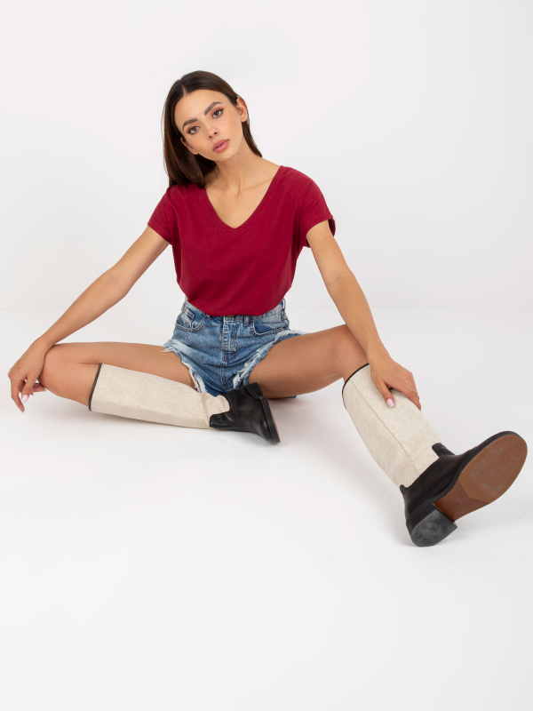 Tričko B-014.04X BASIC FEEL GOOD Barva: Bordó, Velikost: S