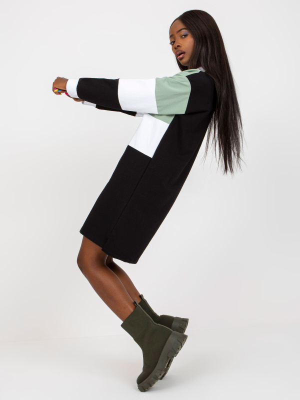 Dámské šaty RV SK 8072 černé a zelené S